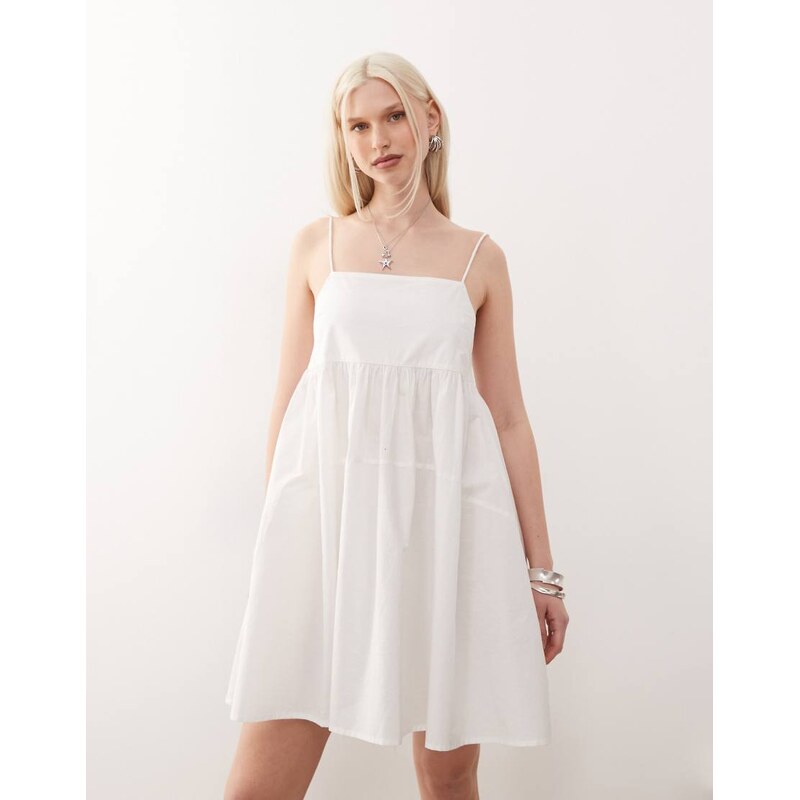 COLLUSION cami mini smock dress in white-Multi 106161758