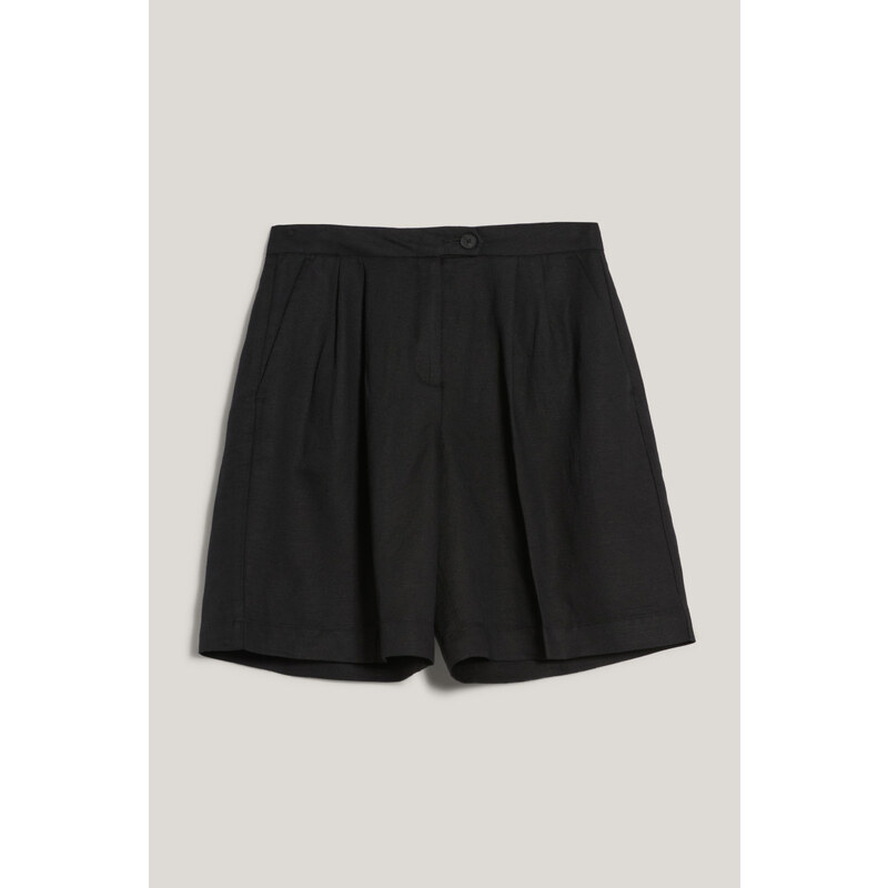 ŠORTKY GANT TAILORED LINEN SHORTS BLACK