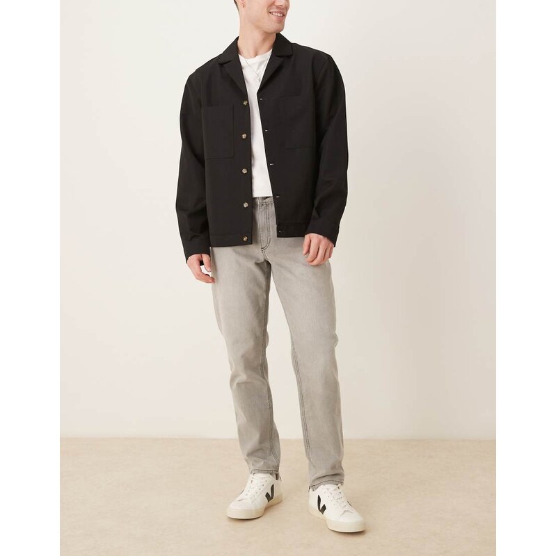 ASOS DESIGN tapered jeans in washed grey