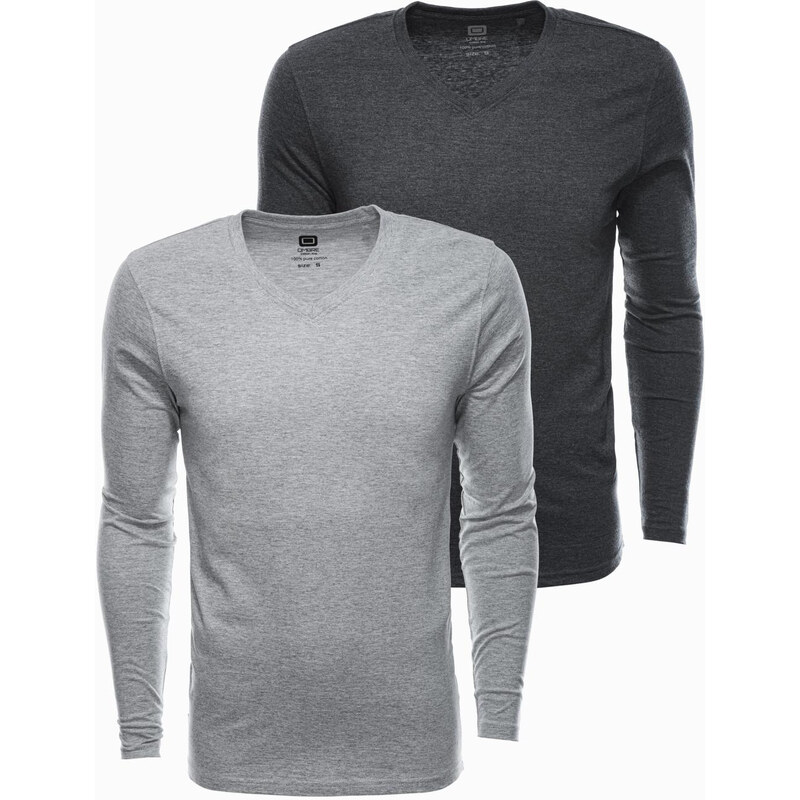 Ombre Mens V-NECK longsleeve set - mix 2