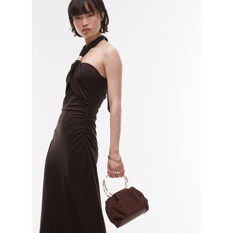& Other Stories jersey maxi dress with metallic clasp halter neck in 109790142
