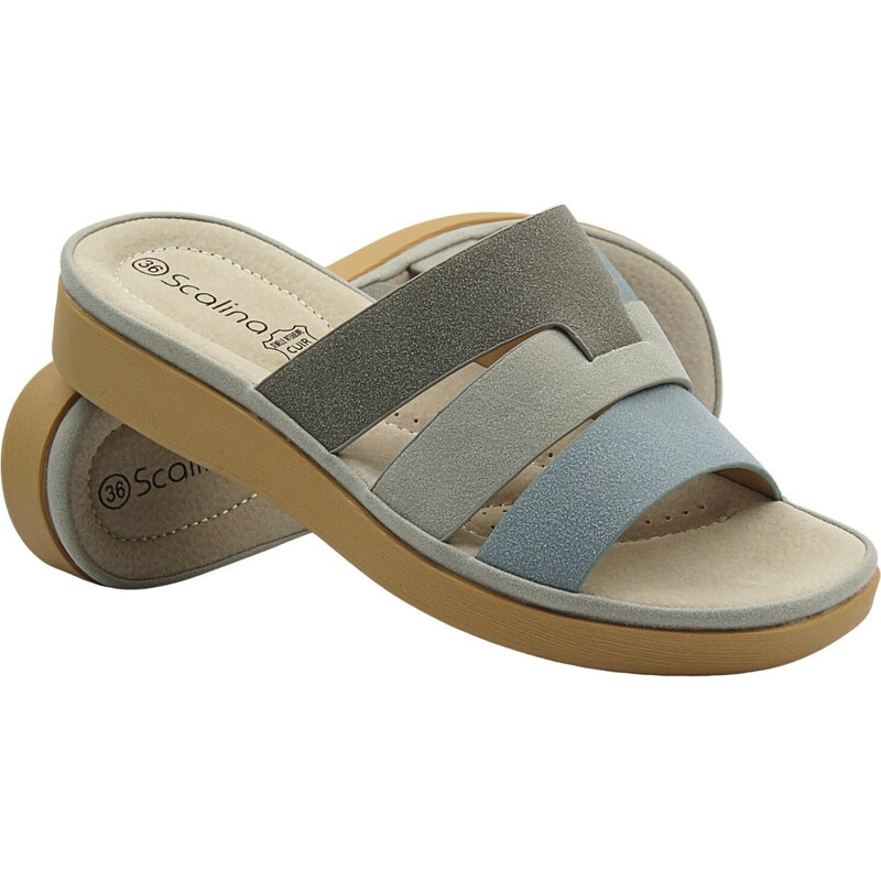 Dámské modré pantofle Scalina 834369 – Stylový design 106379325