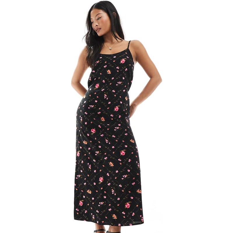 Miss Selfridge Petite strappy scoop neck maxi slip dress in