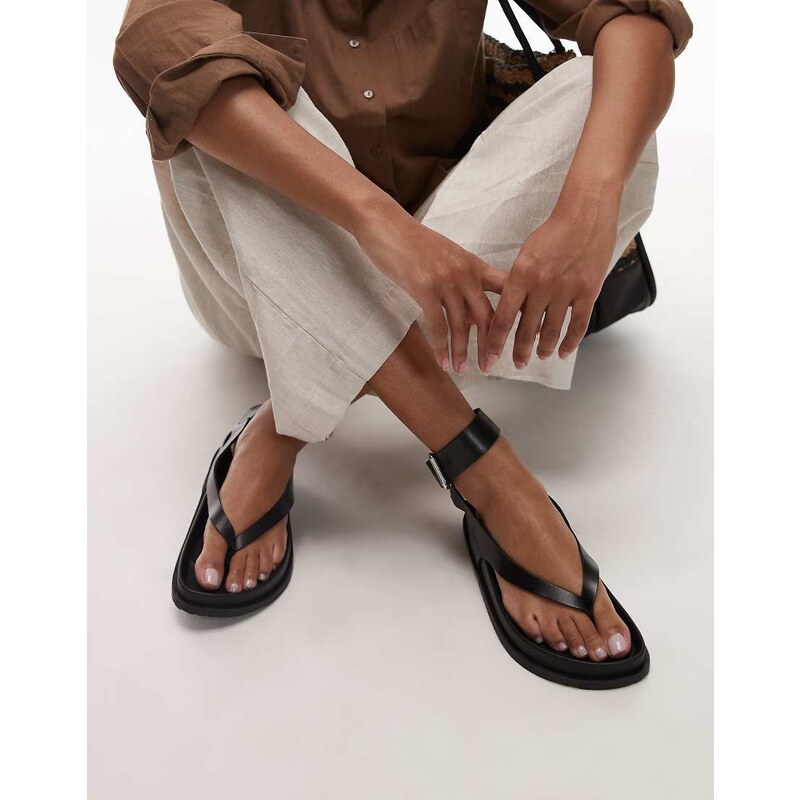 Tommy Jeans ankle strap sandal in black 106195924