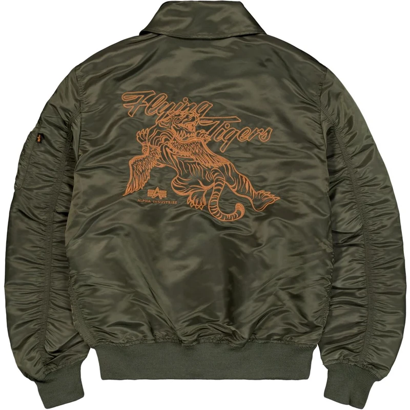 ALPHA INDUSTRIES Přechodná bunda 'Flying Tigers' olivová / oranžová