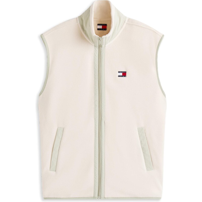 Tommy Jeans Vesta světle béžová / pastelově zelená