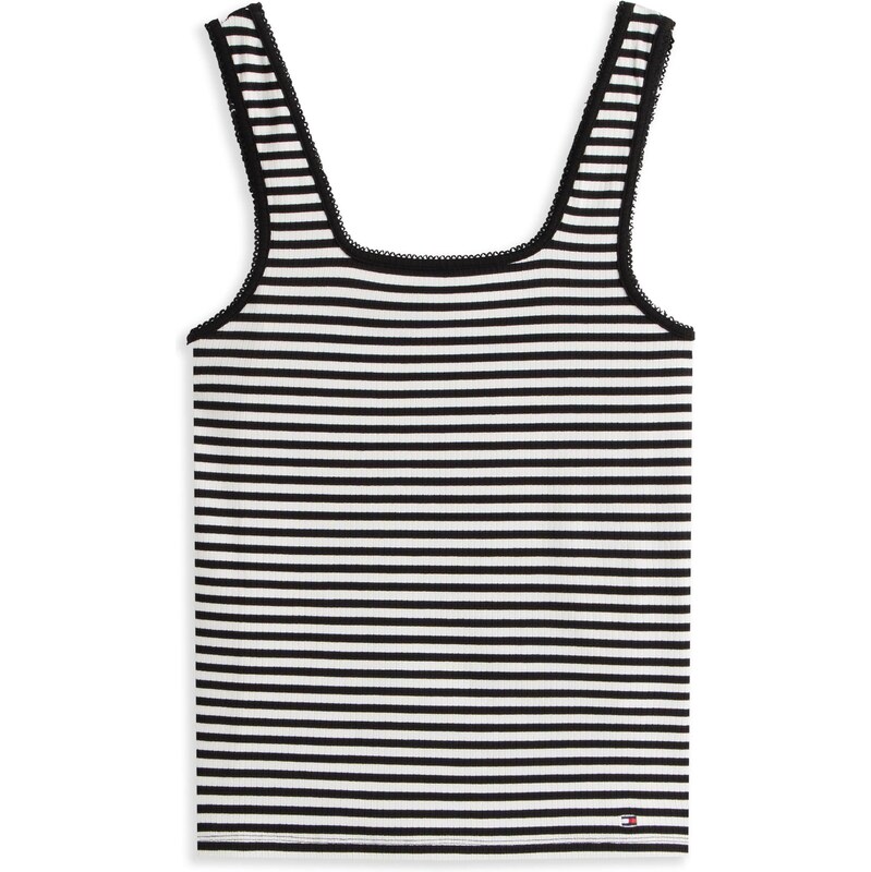 TOMMY HILFIGER Top černá / bílá