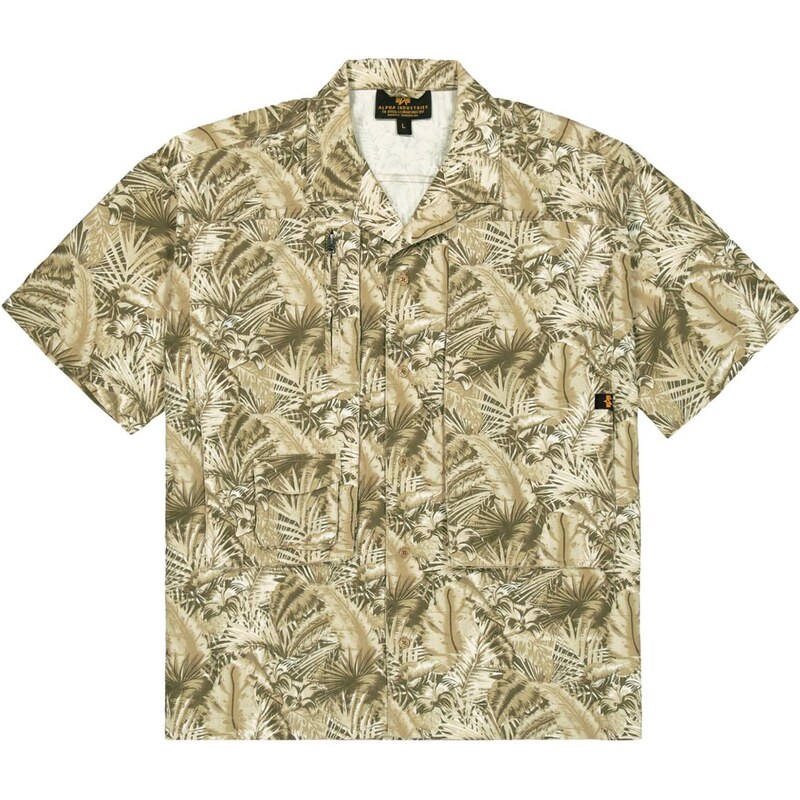 ALPHA INDUSTRIES Košile Honolulu khaki / olivová / přírodní bílá 106194318