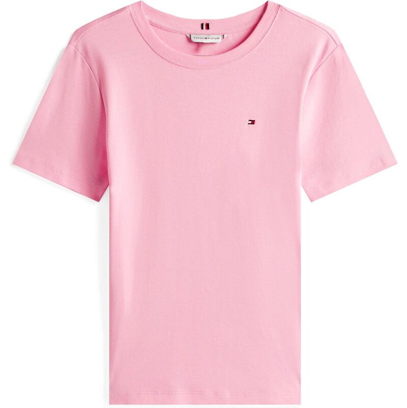 TOMMY HILFIGER Tričko Flag Embroidery Slim růžová