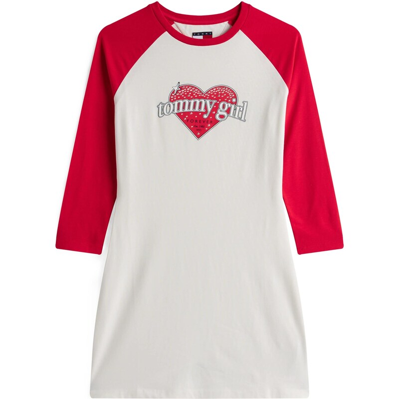 Tommy Jeans Šaty červená / černá / bílá