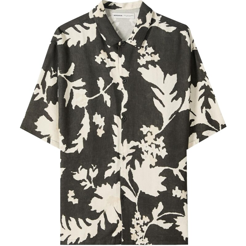 Bershka Košile černá / bílá