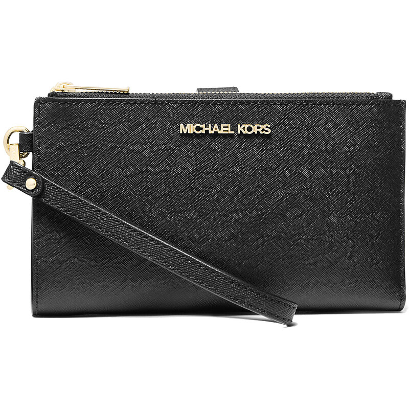 Michael Kors Peněženka Jet Set Saffiano Wristlet Black