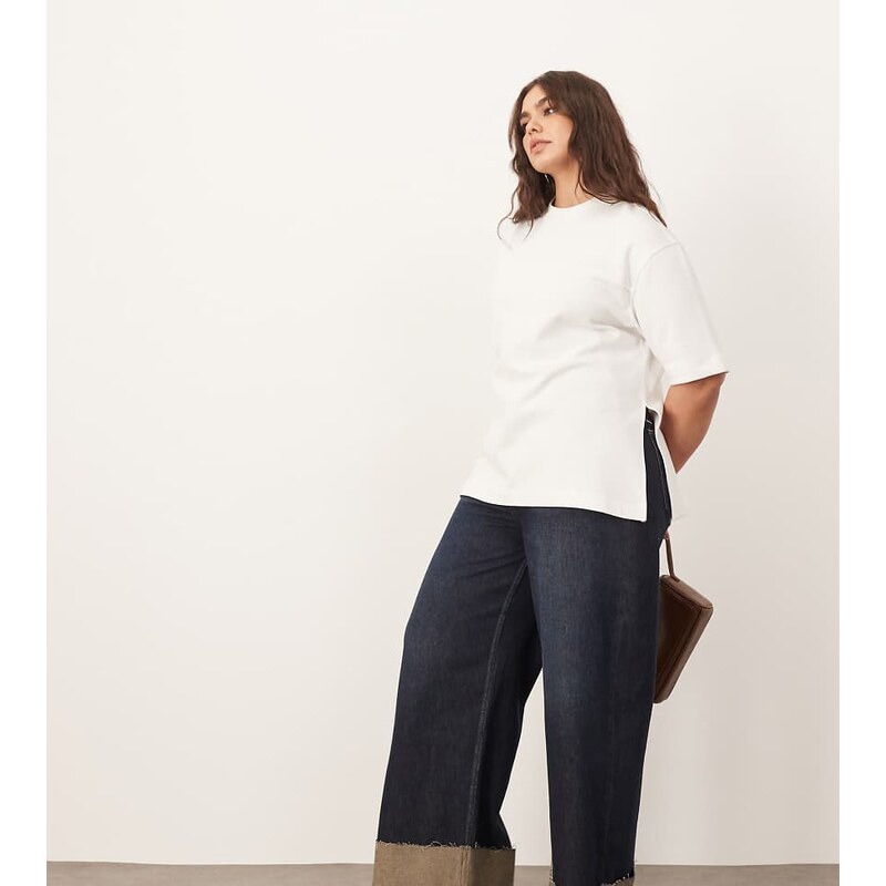 ARRANGE Curve Parker denim high waist slouchy turn up jean in indigo 106203352