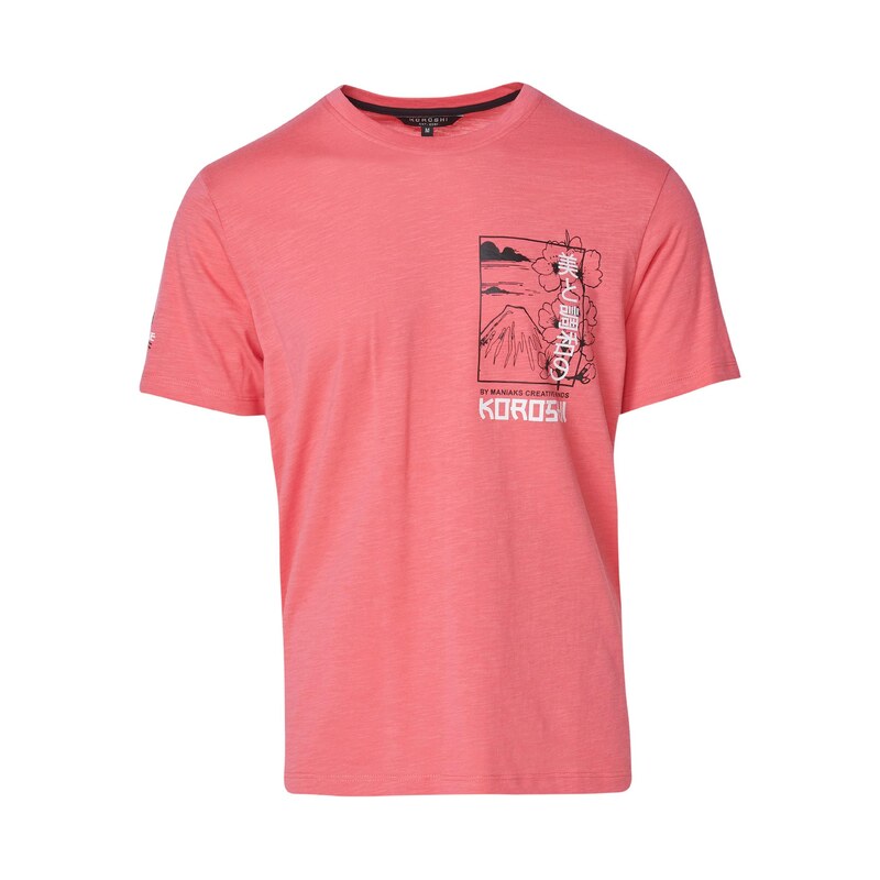 KOROSHI Tričko pink / černá / bílá