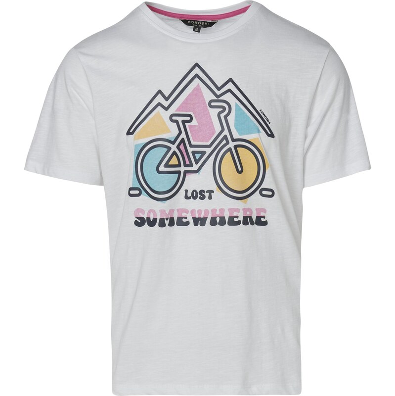 KOROSHI Tričko žlutá / pink / offwhite
