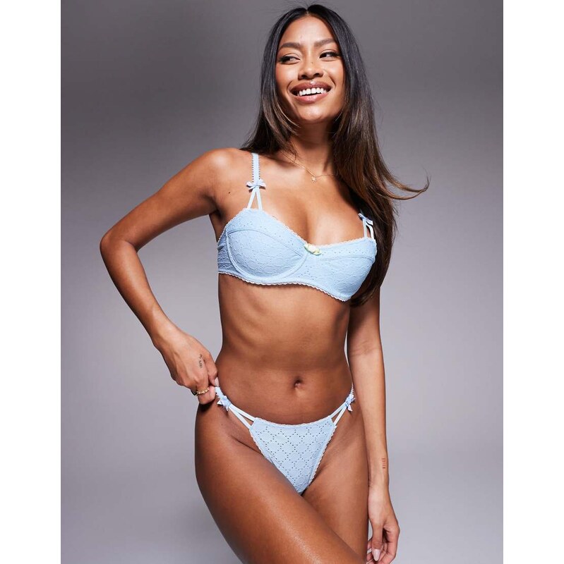 Wild Lovers Aimee lace underwired bra in blue-Multi 106220884