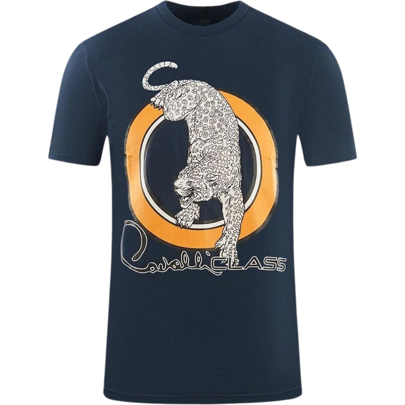 CAVALLI CLASS Leopard Navy Blue tričko