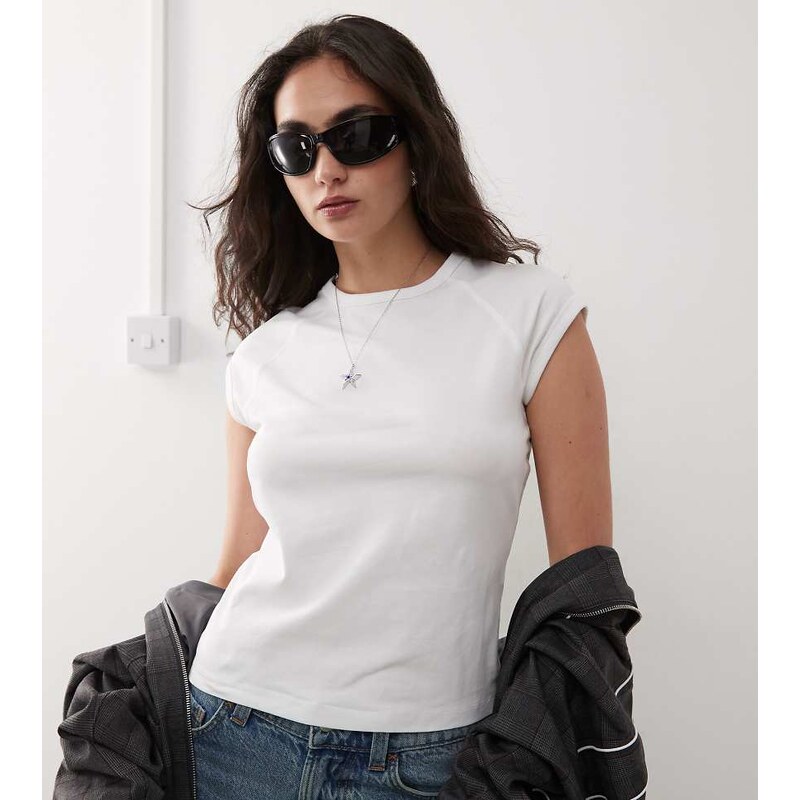 COLLUSION raglan fitted t-shirt in white