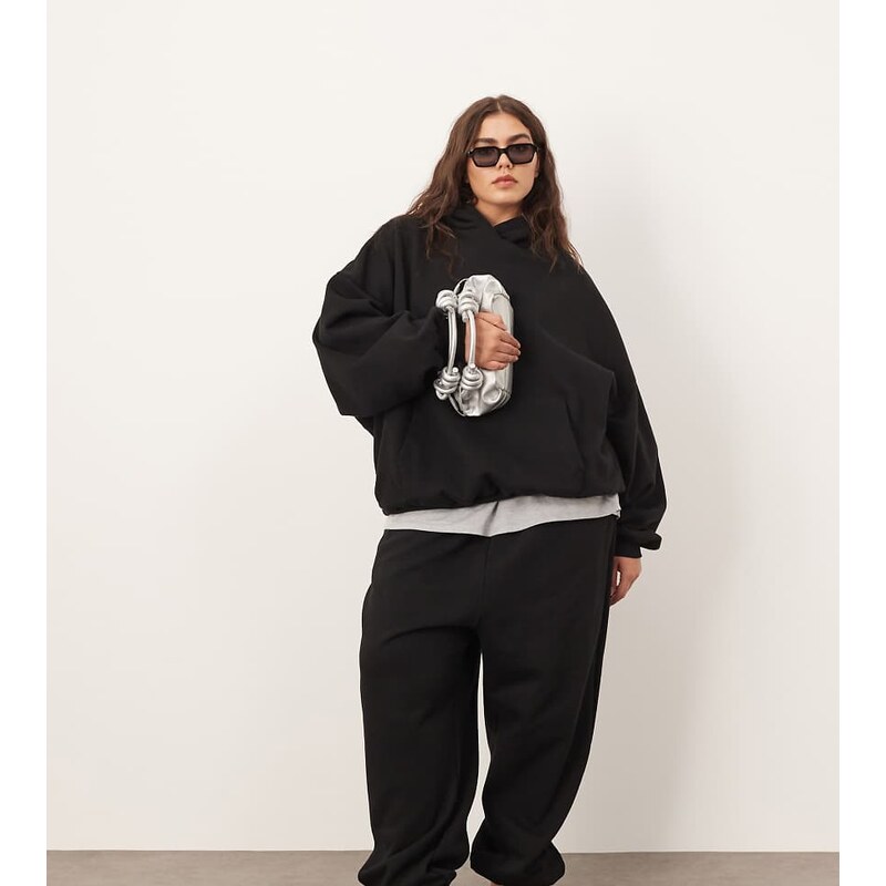 ARRANGE Curve oversized premium heavy weight jogger with cuff in black 106233356
