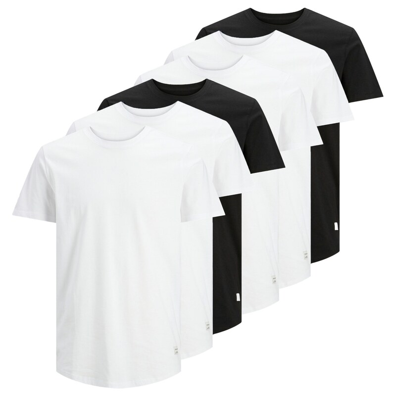 JACK & JONES Tričko černá / bílá