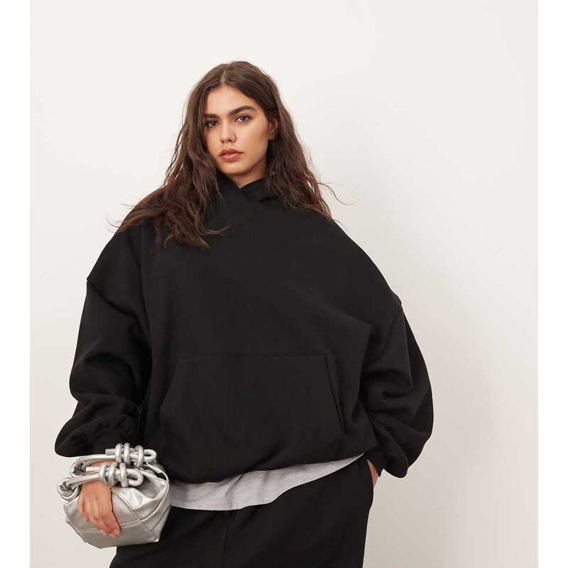 ARRANGE Curve oversized premium heavy weight hoodie in black