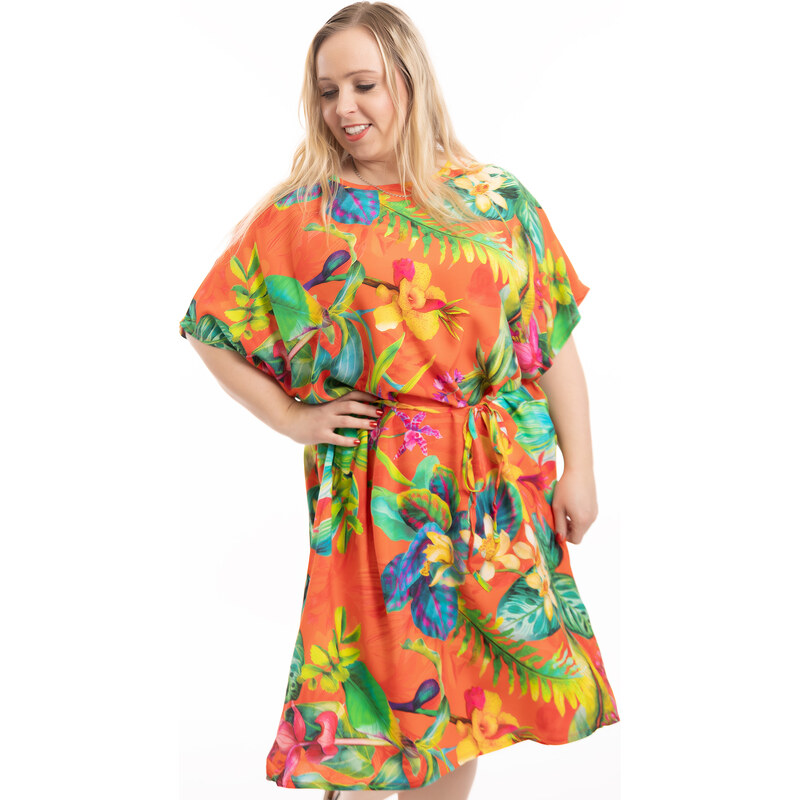 Benter Letní šaty TIMOTHY [16607] Barva: Oranžová, Velikost: 3XL/4XL 106237446