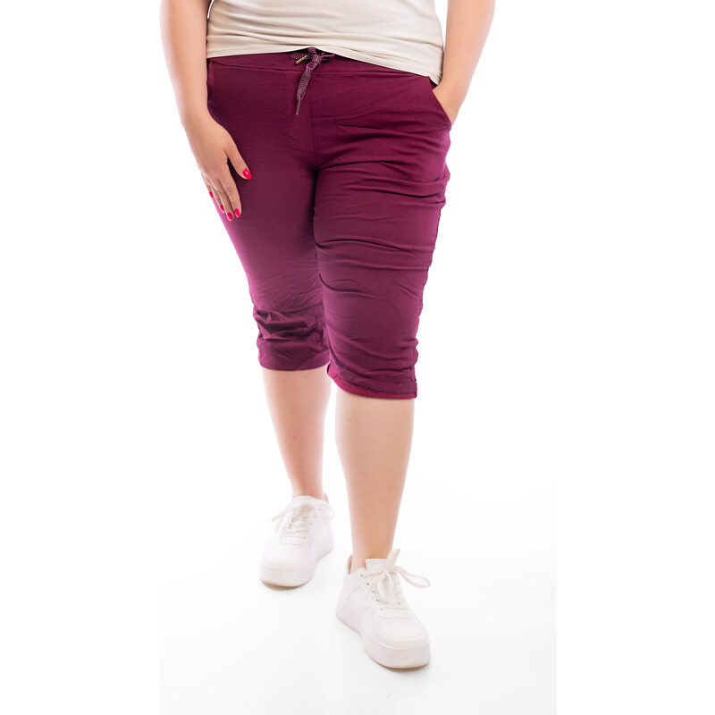 Italy fashion Pružné kraťasy LOLLY Barva: Vínová, Velikost: UNI:
