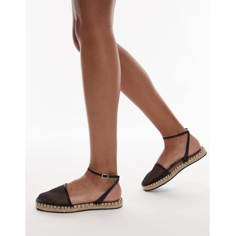 Topshop Hailey two part espadrille in black