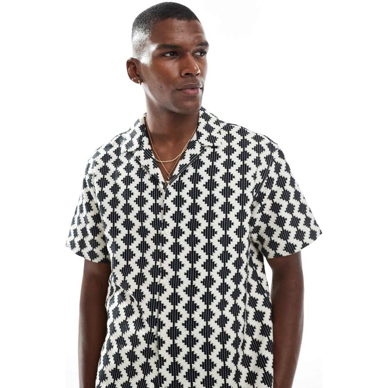 Jack & Jones texture shirt in black