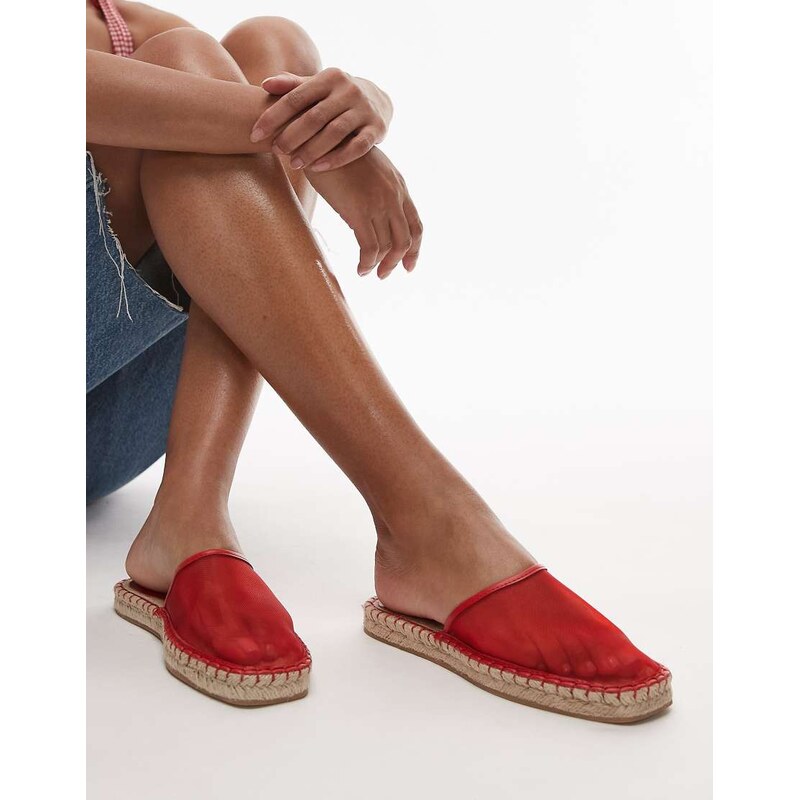 Topshop Harry espadrille mule in red 113260492