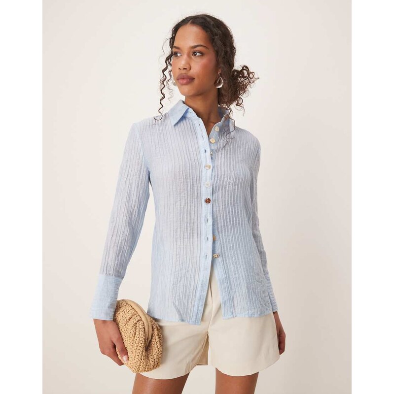 Ghospell textured shirt with in light blue 107127655