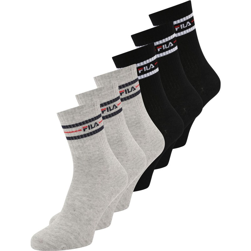 FILA Ponožky námořnická modř / šedý melír / červená / bílá 106244736
