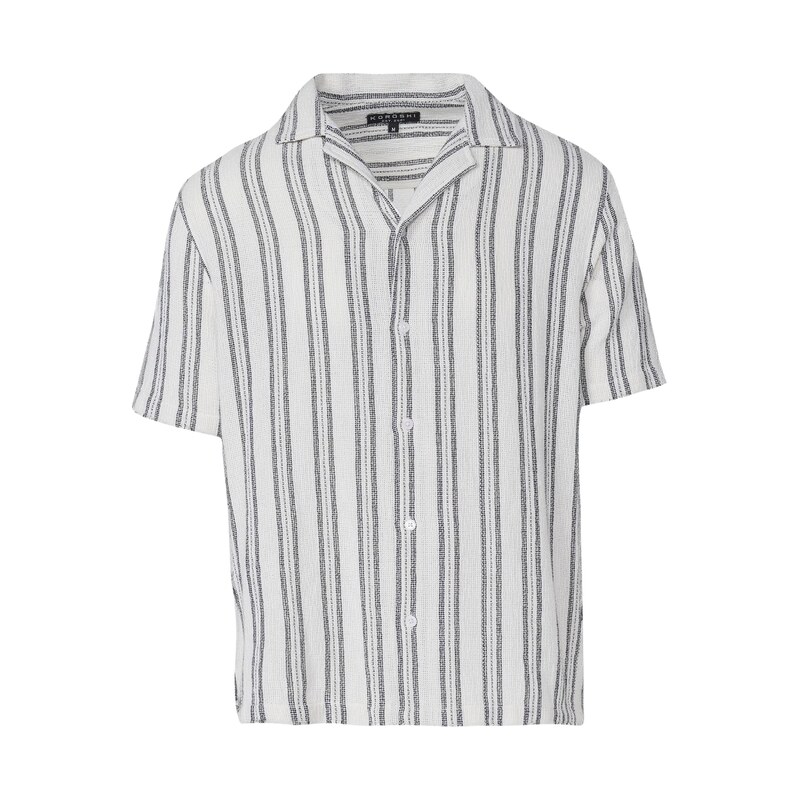 KOROSHI Košile černá / offwhite