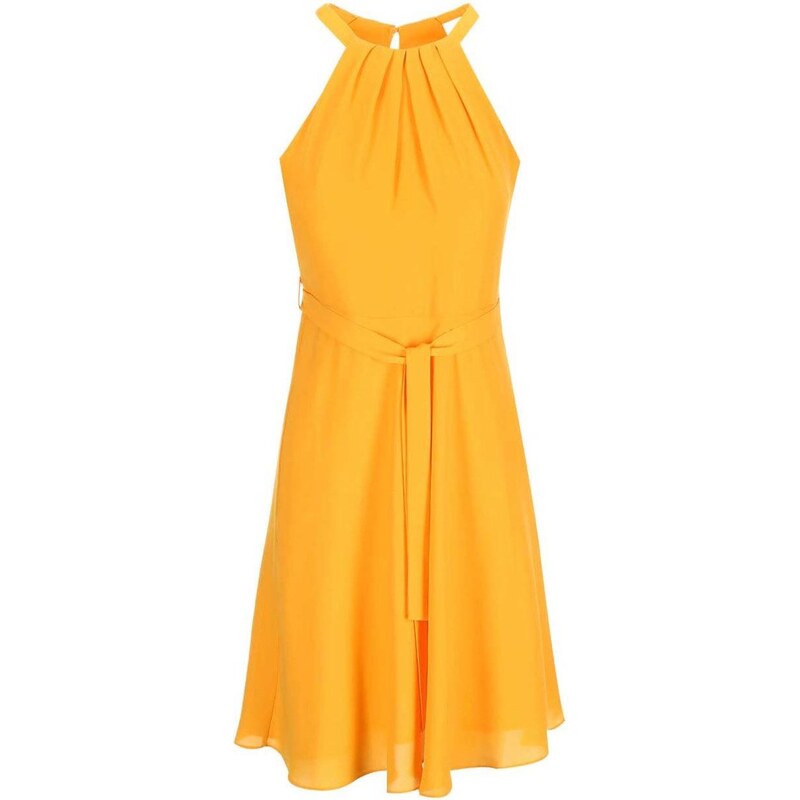 Žluté šaty s mašlí v pase Dorothy Perkins