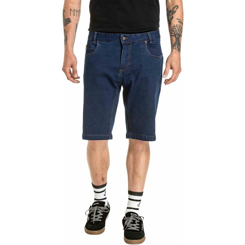 Meatfly pánské kraťasy Just 2.0 Denim Rinse Wash | Modrá
