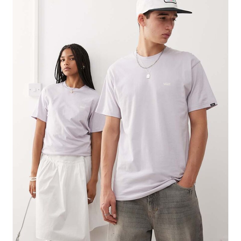 Vans left chest logo t-shirt in lilac - Exclusive to ASOS-Purple 106253395