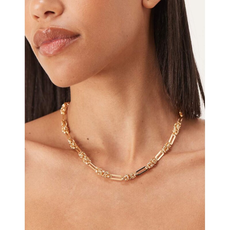 ASOS DESIGN chunky chain necklace in gold tone 106253488