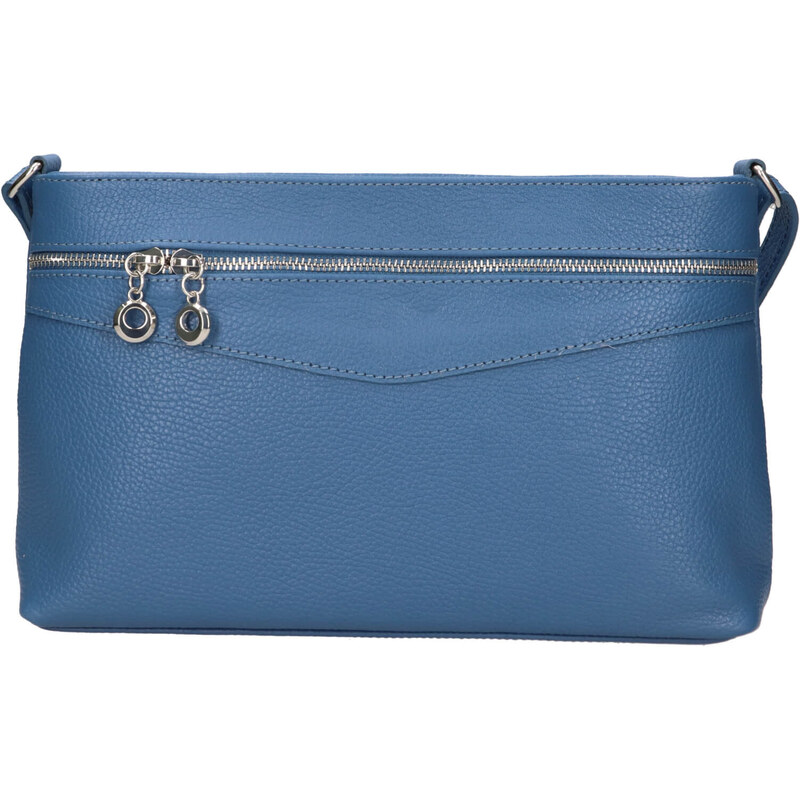 Dámská kožená crossbody kabelka Italia Benea - modrá