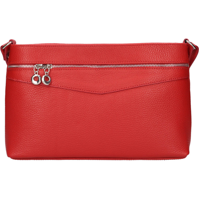 Dámská kožená crossbody kabelka Italia Benea - červená