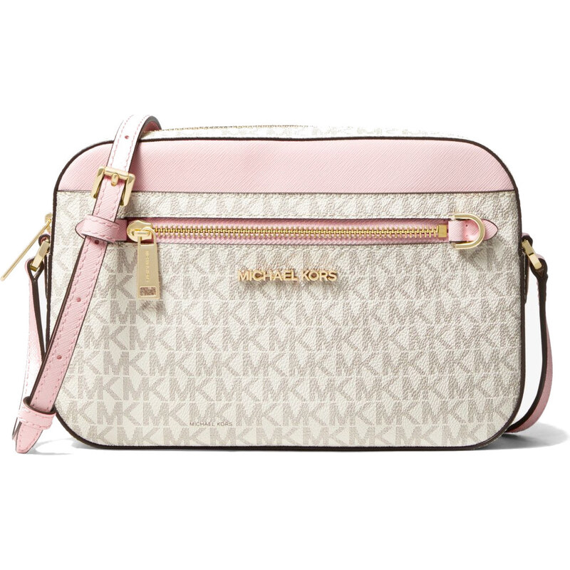 Michael Kors Jet Set Large Logo Crossbody Bag Powder Blush Multi
