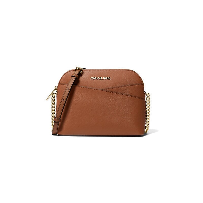 Michael Kors kožená crossbody kabelka dome hnědá