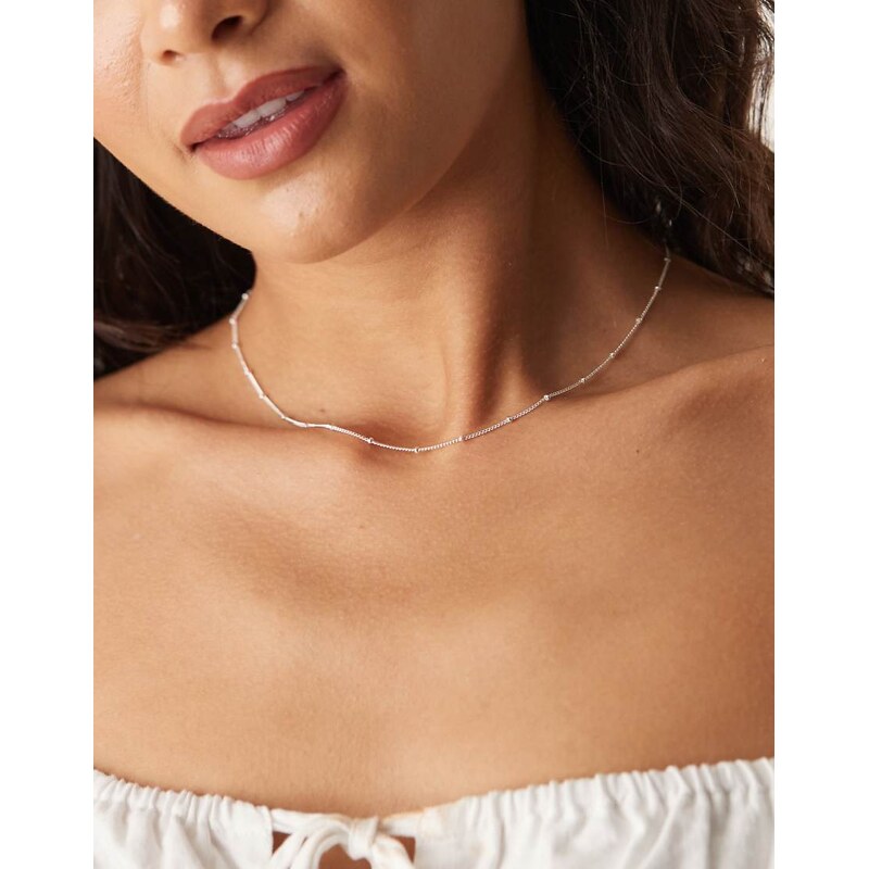 Orelia satellite chain necklace in sterling silver plated