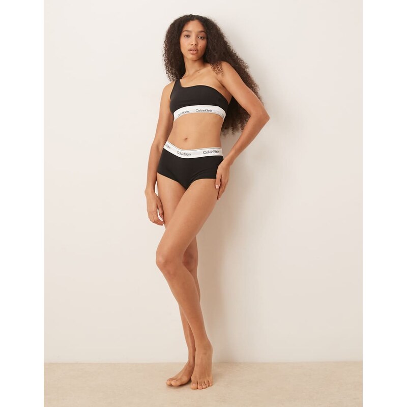 Calvin Klein Modern Logo mid-rise boy short in black