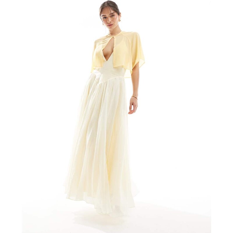 TFNC Bridesmaids chiffon mini cape in lemon-Pink 113261851