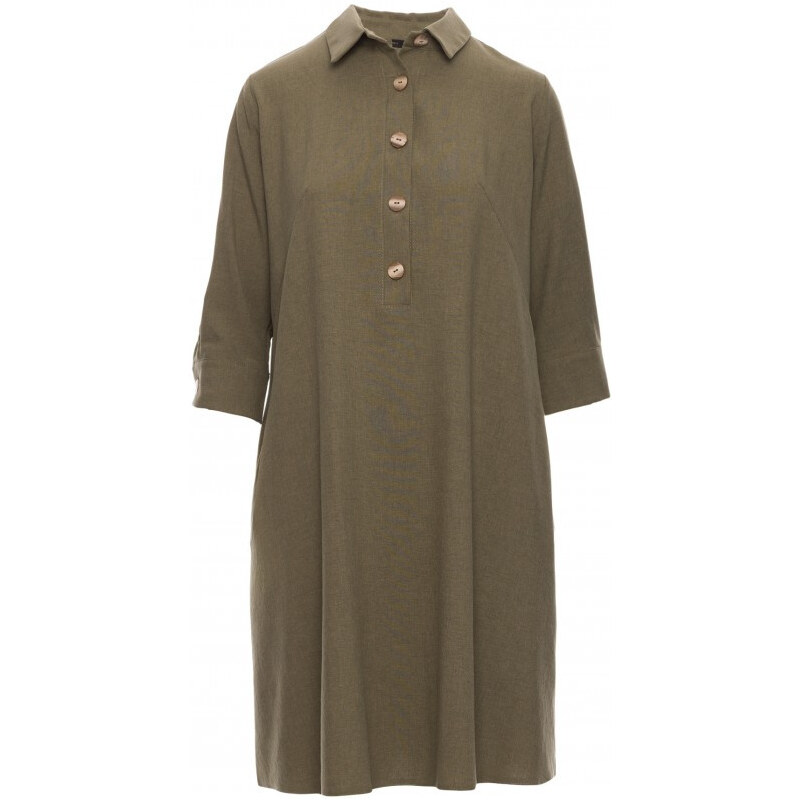 model 18407165 Rozšířené košilové šaty olivové - BeWear