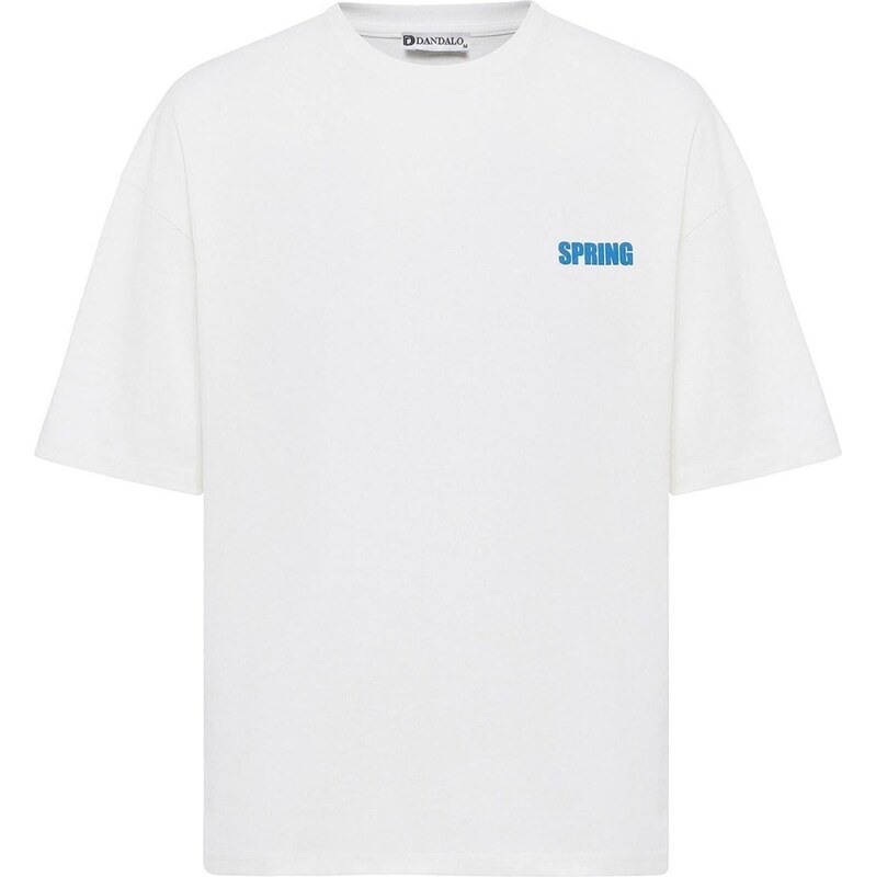 Dandalo Tričko azurová / černá / offwhite