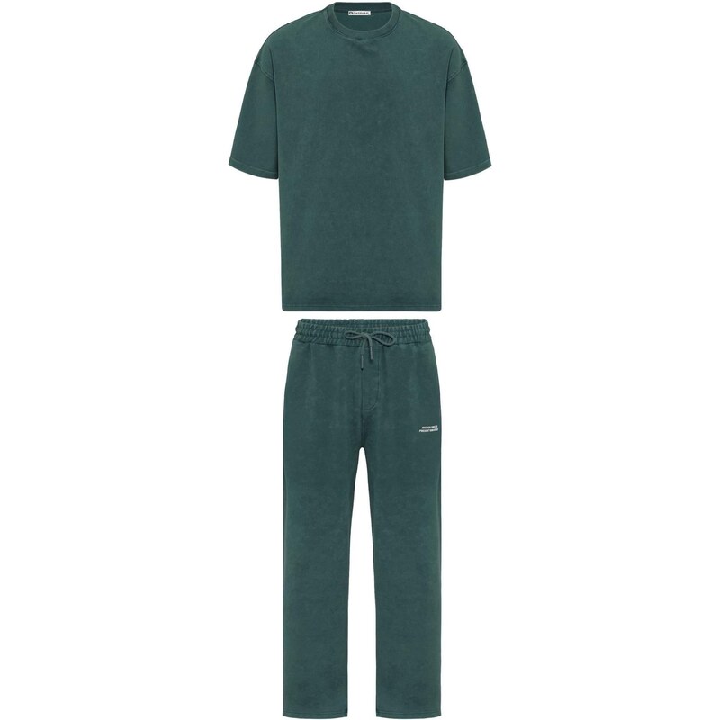 Dandalo Joggingová souprava tmavě zelená / bílá