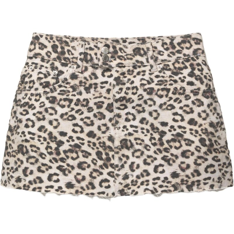 Pull&Bear Sukně STWD cappuccino / tmavě hnědá / černá 109394017