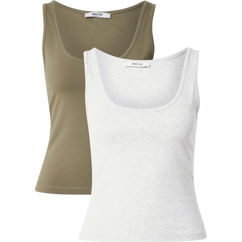 ABOUT YOU Top Pia šedý melír / khaki 107319480