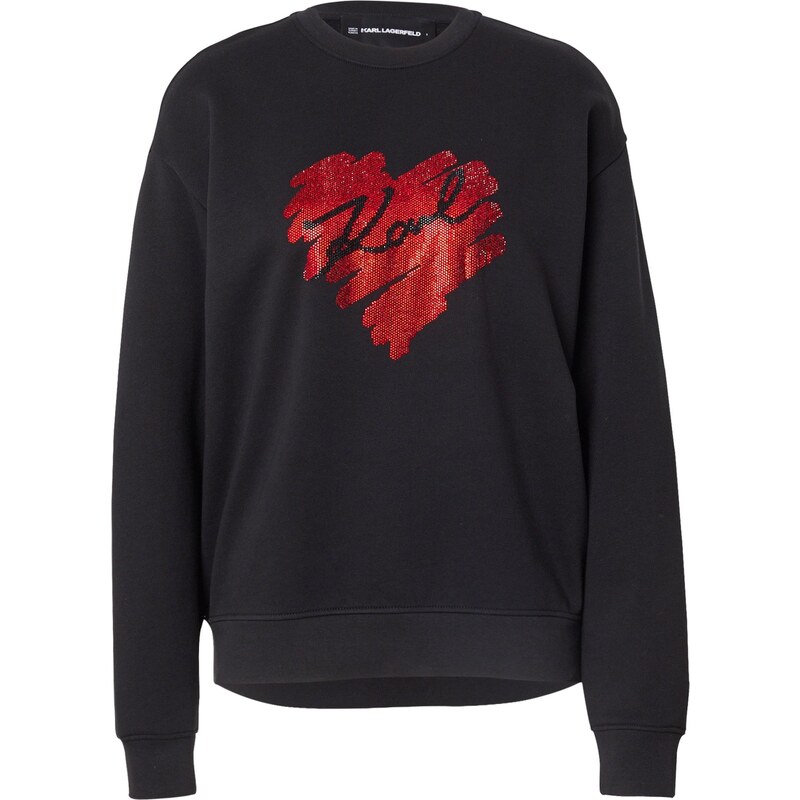 Karl Lagerfeld Mikina HEARTS krvavě červená / černá